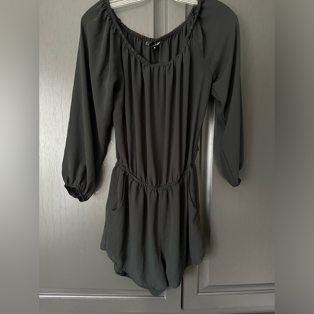 Aqua Black Romper